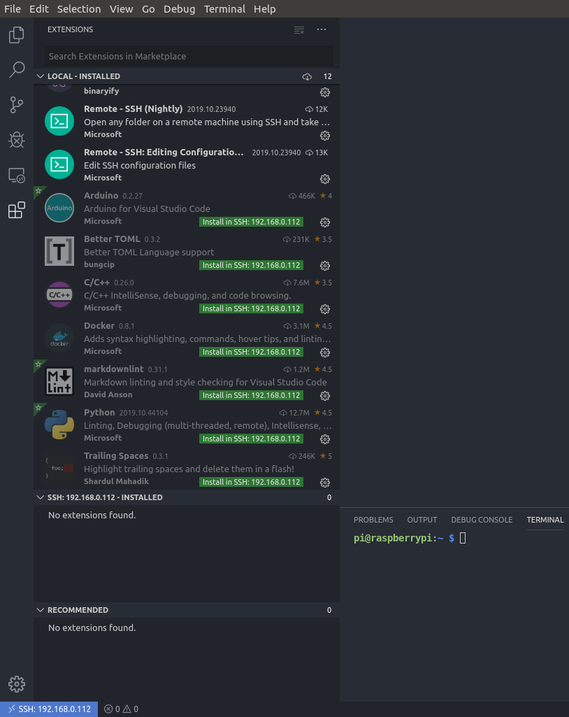 Install Extensions