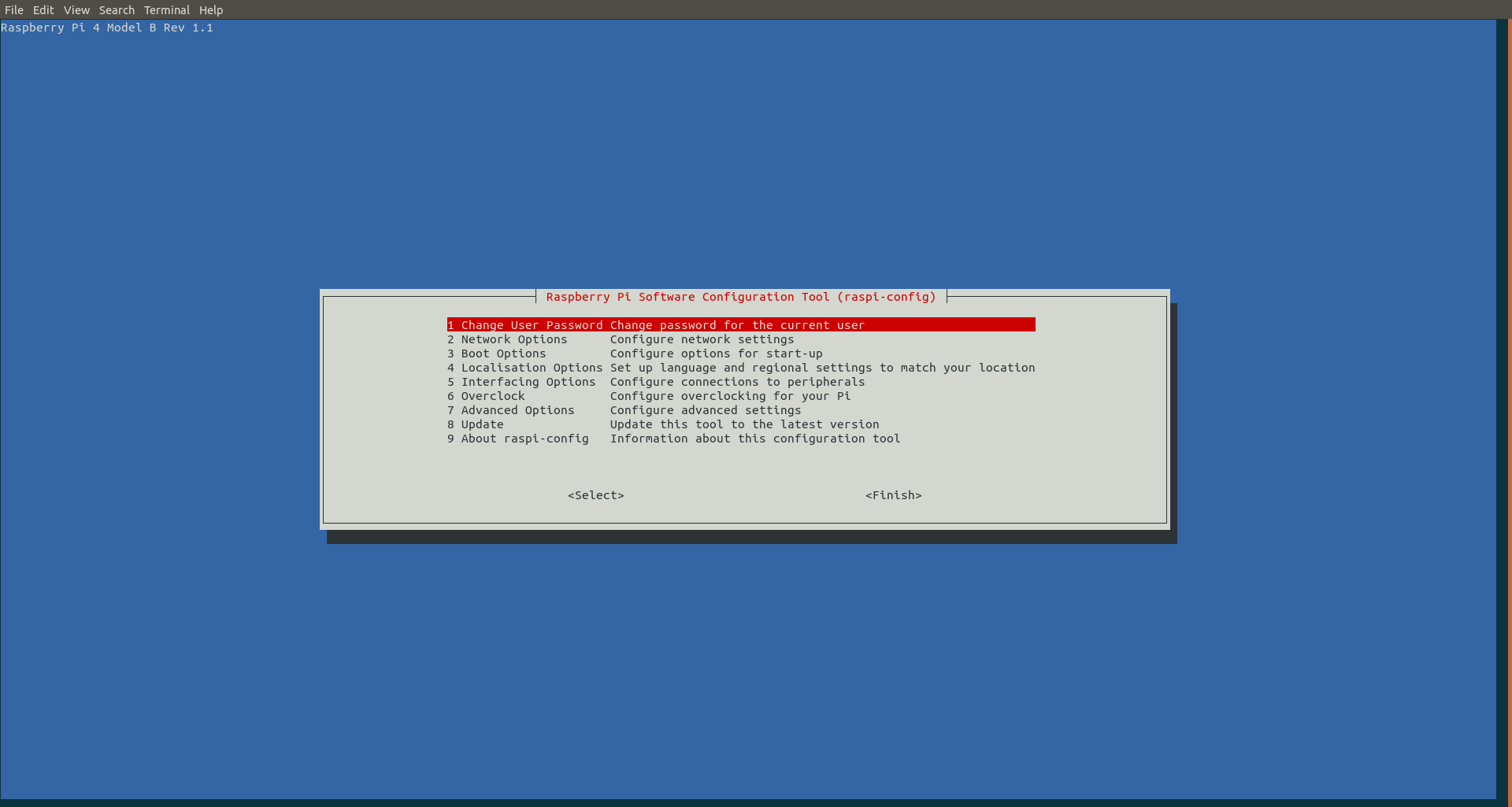 Raspi config